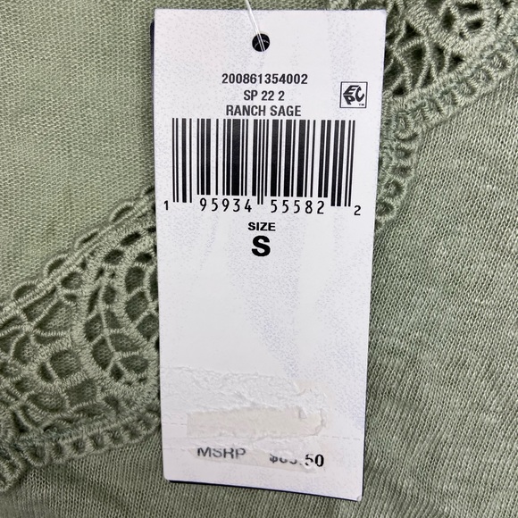 Lauren Ralph Lauren Linen-Blend Jersey Flutter-Sleeve Ranch Sage S New W… - Picture 2 of 6